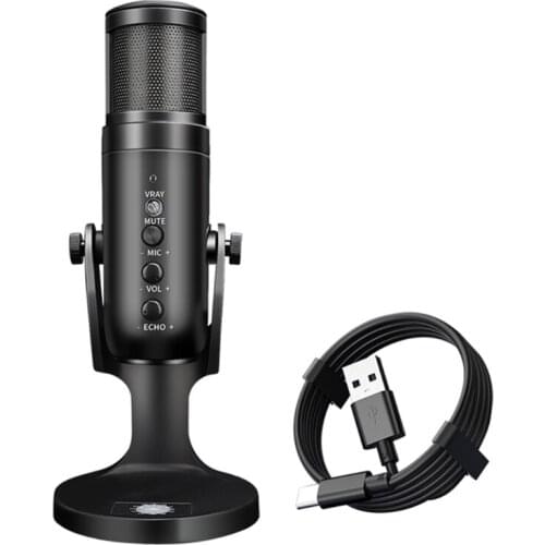 B2EF Computer Microphone 360-degree Sound Pickup USB Mic for Live Singing Recording