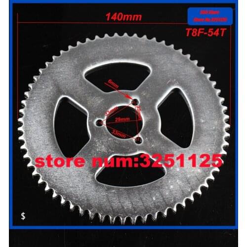 THE MOTOR Store T8F 54T 29mm Silver 54 Tooth For 47cc 49cc Pocket Bike Mini Quad ATV