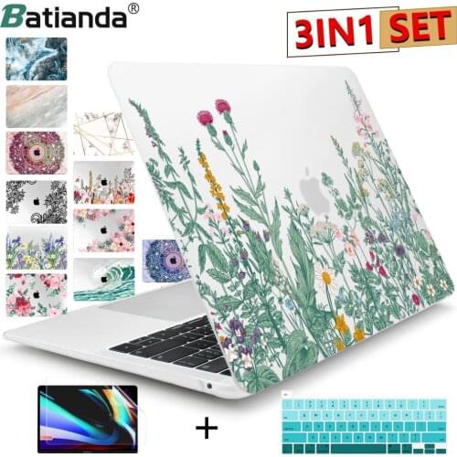 Newest Pattern Laptop Matte Case for New MacBook Air Pro 13 16 2020 2019 A2141 A2338 A2289 A2179+Screen Film& Keyboard Cover
