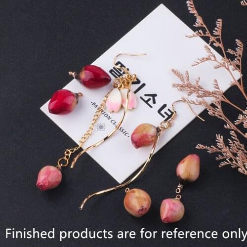Min order 10pcs/lot glue wrap color Natural rose buds decoration flowers charms diy jewelry earring/garment pendant accessory