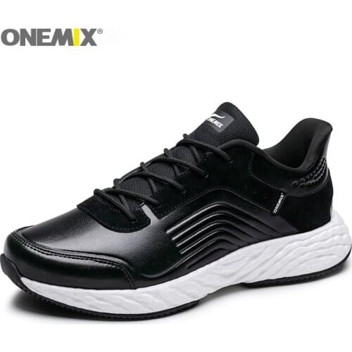 ONEMIX Men Running Shoes Outdoor Sports Sneakers DMX Men Walking Jogging Sneakers in Fitness Trekking Shoes in black
