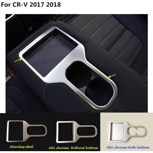 Car cover trim accessories/stainless steel rear back seat Center Console Cup Holder gear box frame For Honda CRV CR-V 2017 2018