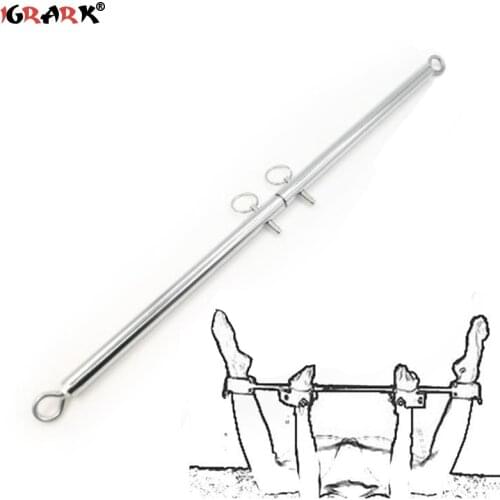 Stainless Steel Body handcuff ankle expandable Harness Bondage Spreader Bar Fetish Restraints 4 rings slave metal sex Toy couple