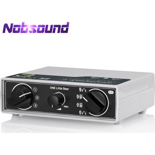 Nobsound Portable 3-way Microphone Headphone / Speaker Audio Switcher Box Analog Audio Jack Splitter for Headsets / Amplifier