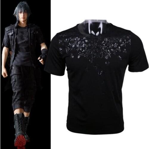 New 2018 Final Fantasy XV FF15 FFXV Noctis Lucis Caelum Mens Cosplay Skull Short Sleeve Cotton O-Neck T-shirts Tee Shirts