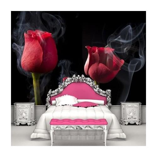 Wholesale Rose mural 3d wall photo mural for wedding girls bedroom sofa background 3d wall mural wall fresco
