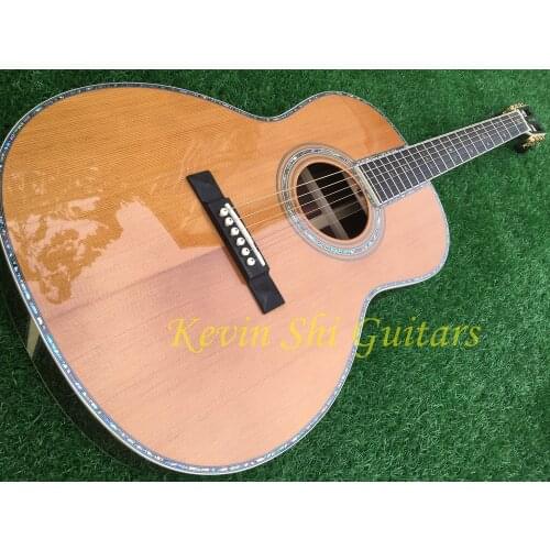 All real abalone 00042 classical acoustic guitar 000-42 acoustic electric guitar handmade solid cedar top parlor body acoustic