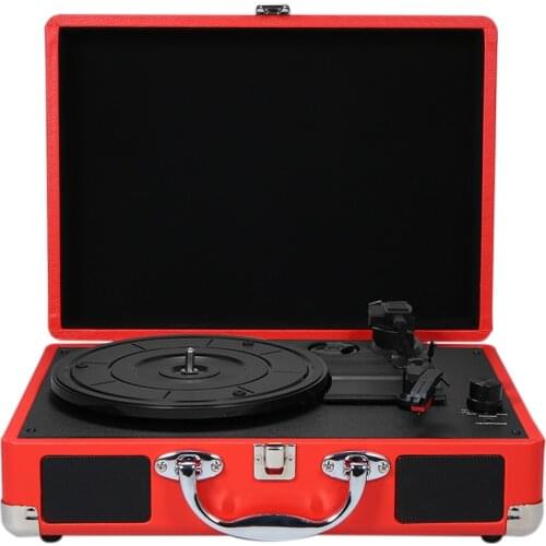 Portable Turntable Player with Speakers Vintage Phonograph Record Player Stereo Sound Turntables for 180/200/300mm Records