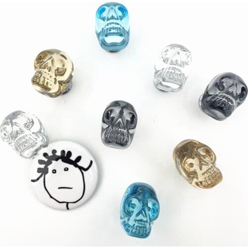 LCH Clear Crystal Knob Skull Shaped Unique Transparent Handle Jewelry Box Pulls Gift Carton Tiny Glass Knobs