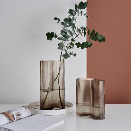 Modern Transparent Flower Vase Nordic Tabletop Ornaments Flower Container Plants Holder Hydroponic Plant Glass Bottle Home Decor