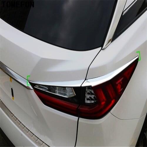 TOMEFON Auto Cover Styling ABS Chrome Rear Tail Lamp Light Eyelid Eyebrow Sticker Moulding Accessories 4Pcs For Lexus RX 2016