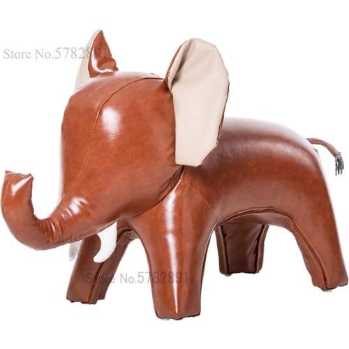 Animal Cute Pet Floor Leather Decoration Designer Furniture Elephant Model Room Decoration Shoe Replacement Stool Housewarming G
