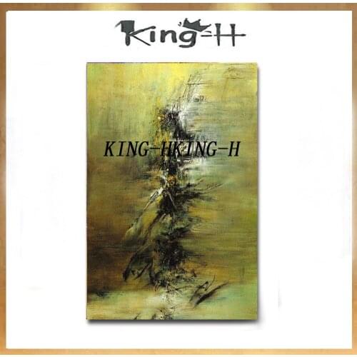 Green good artist hand-made, high quality of abstract painting canvas luxury gold foil abstract oil painting on canvas