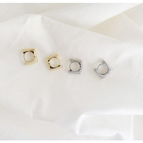 Orgin Summer Minimalist Square Geometrical Hoop Earings for Women Chunky Metal Hollow Out Earings Party Jewelry Accessories