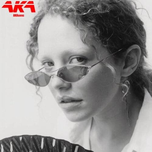 AKAgafas Small Frame Sunglasses Women 2021 Irregular Mirror Sunglasses Women Luxury metal Brand Designer Oculus De Sol Feminino