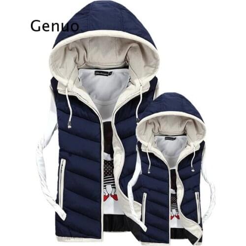 Plus Size 4xl Winter Thicken Warm Vest Womens Zipper Removable Hooded Cotton Gilet Femme Sleeveless Jacket Waistcoat