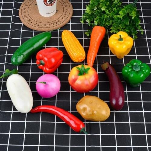 12pcs Artificial Foam Chili Vegetables Artificial PE Fruit Fake Model Party Kitchen Showcase Photography Props Decoration