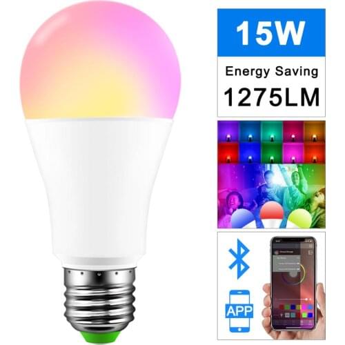 15W Smart light bulb led lamp dimmable bluetooth control wake up smart lamp night light rgb warm white cold white