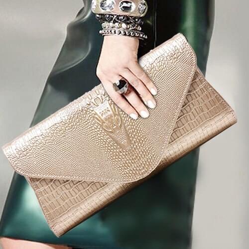 2021 New Design Fashion Crocodile Pattern Day Clutches Elegant Small Square Crossbody Bag For Woman