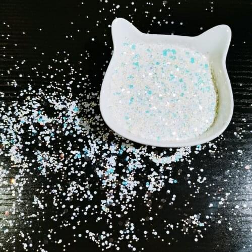 30g/opp Christmas Snow White Sequins Rainbow Bright Shake Card Accessories Decoration 2021 New Greeting Card DIY Handmade