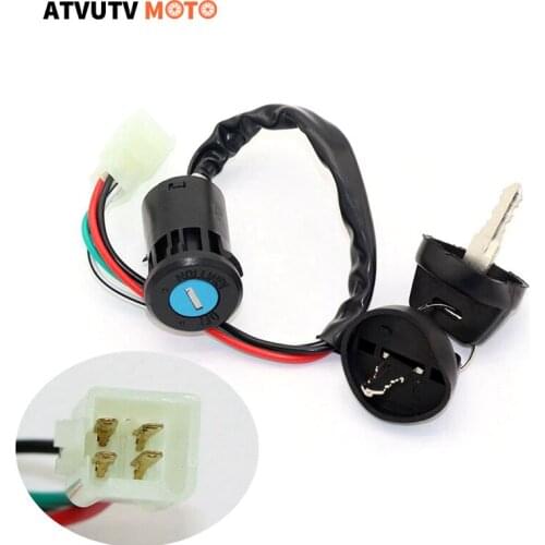 4 Wires Ignition Switch Key With Cap For 50cc 70cc 90cc 110cc 125cc 150cc 200cc 250cc TaoTao SUNL ATV Dirt Bike Electric Scooter