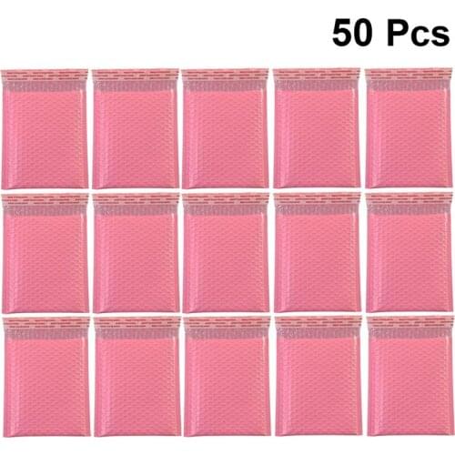 50pcs Pink Bubble Storage Bag Shockproof Express Delivery Packaging Bags Bubble Pouch For Home Shop Office