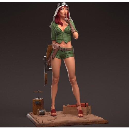 70mm Pinup S.A.S. Girl, Resin Model figure GK, Unassembled and unpainted kit