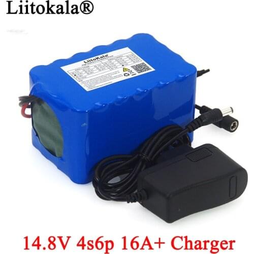 Liitokala 14.8V 12Ah 18650 li-iom battery pack night fishing lamp heater miners lamp amplifier battery with BMS+16.8V Charger