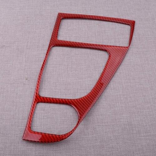 Car Red Carbon Fiber Console Gear Shift Box Panel Trim Cover LHD Fit For Infiniti Q50 Q60 2015 2016 2017 2018 2019 2020