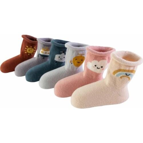0-2 Years Old Newborn Cotton Baby anti-skid Socks Baby Socks Floor Socks Boys and Girls Cute Cartoon Baby Toddler Socks
