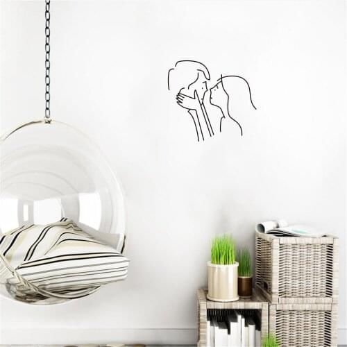 Korean style Lover Kiss Wall Sticker Home Decor Stickers For Bedroom Living Room Bar Removable Wallpaper ov466