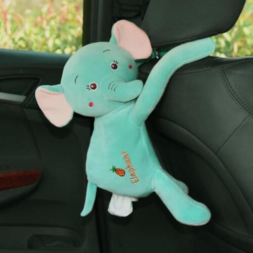 Creative Cartoon Elephant Tissue Box Home Office Car Hanging Paper Napkin Tissue Box Cover Holder Portable Paper Box