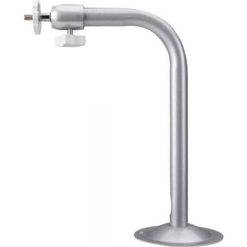 L Shape Silver Aluminum Adjustable Universal Surveillance CCTV Camera Stand Ceiling Wall Mount Bracket Arm Length 23cm