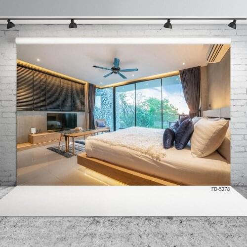 Bedroom Furniture Window Photography Backdrop Vinyl Cloth Background for Baby Children Portrait Pet Toy Photoshoot Photo Studio