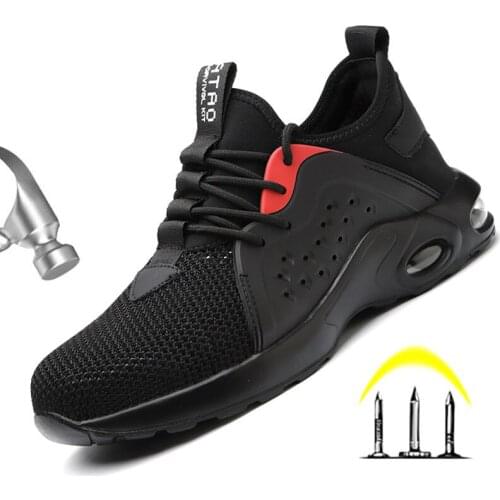 Luxury Brand AIR Buffer Work Safety Shoes Men Boots Steel Toe Male Anti-puncture Safety Indestructible Shoes Designer Sneakers