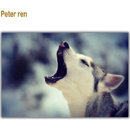 Peter ren Diamond painting Diamante Rhinestones for needlework 5d Round \Square Mosaic Full Canvas for embroidery "Wolf howling"