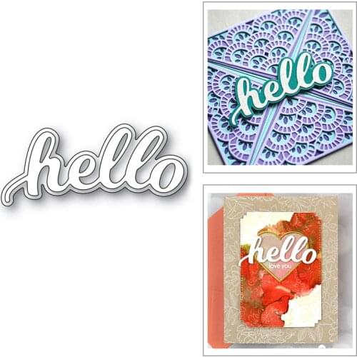 Hello Art Word Greeting 2020 New Metal Cutting Dies for DIY Scrapbooking and Card Making Decorative Embossing Craft No Stamps