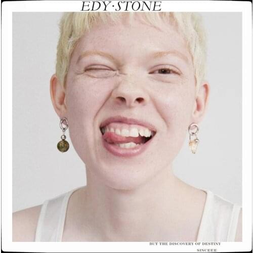 EDY 2021 New Punk Fashion Earring Love Crystal Asymmetric Flower Green Stone Tassel Drop Earrings For Women Girls Party Jewelry