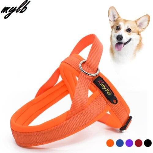 Mylb Nylon Pet Dog Harnesses Vest Soft Padded No Pull Strap Harness For Walking Training Small Medium Large Dogs