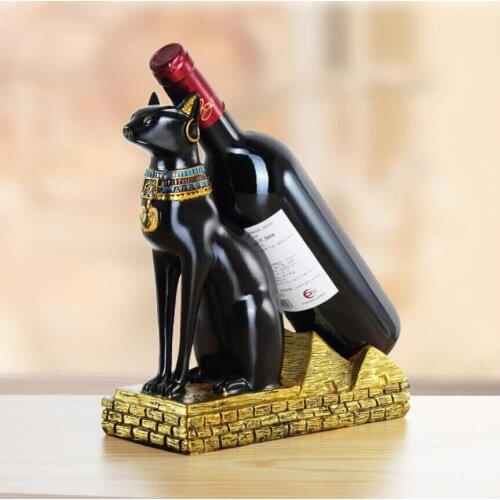 Resin Egyptian Cat Wine Rack Best Wine Bottle Holder Animal Egyptian Goddess Wine Stand Accessories Home Bar Decor