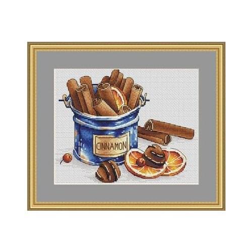 Light Blue Cross Embroidery RS Cotton with Cross Embroidery Printed Cinnamon Cans