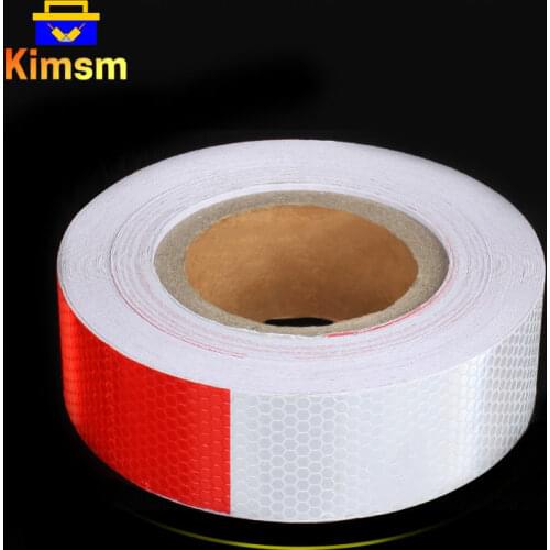 5cm*30m Reflective Tape Sticker For Car Motorcycle Bike Decoration Styling For Automobiles Road Safety White Red Warning Tape