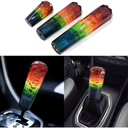 Universal 10 15 20cm Car Stitching Color Multicolor Gear Shift Knob Crystal Bubble Gear Shift Knob Colorful Shifter Lever