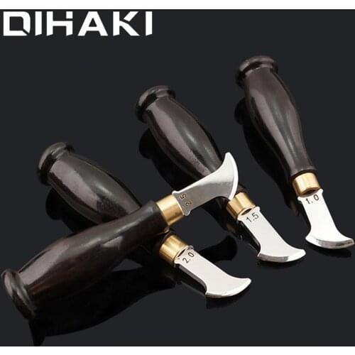 Stainless Steel Leather Edge Creaser 1/1.5/2/2.5mm Fan-shaped Blade Groove Press Tools Marking Edge Decorate Line Tool