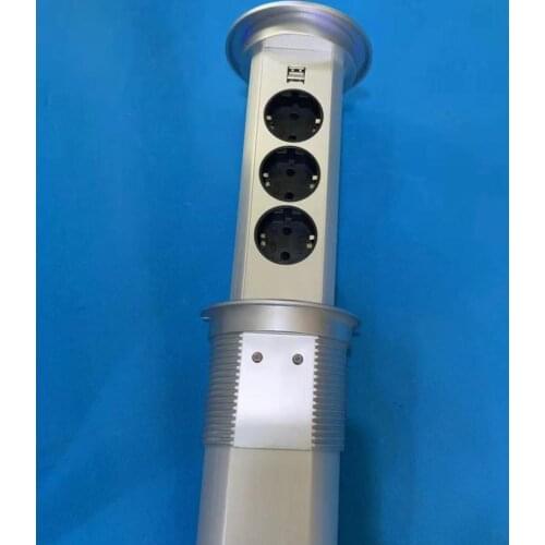 Kitchen Counter Top Tabletop Worktop Recessed Motorized pop up socket with waterproof top wireless charger cover