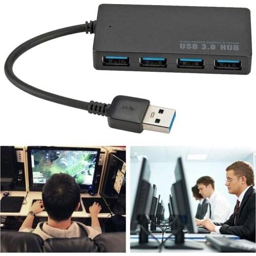 High Speed Multi 4 Ports USB 3.0 HUB With Power Supply USB3.0 Printers Accessor Digital Adapter For Laptop Port Splitter Ca O0A3