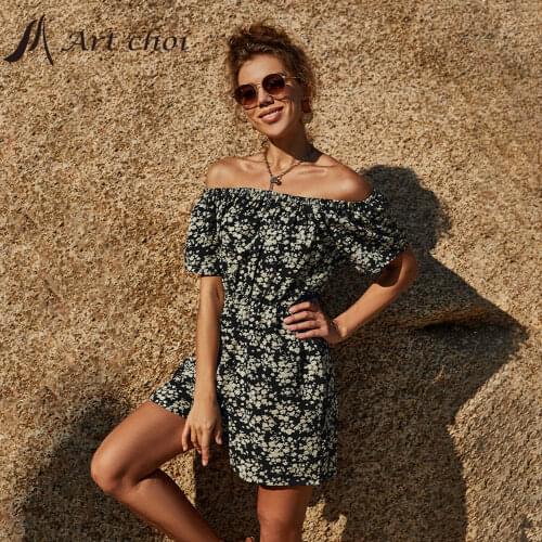 Rompers Women Print Jumpsuit Sexy Off Shoulder One-piece Summer Ladies Loose Straight Short Pants Casual Bandage Slim Sets