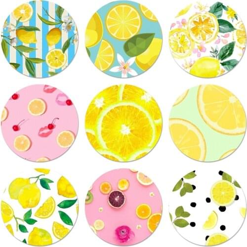 58mm lemon fruit flower Badge Brooch Pin Accessories For Clothes Backpack Decoration gift