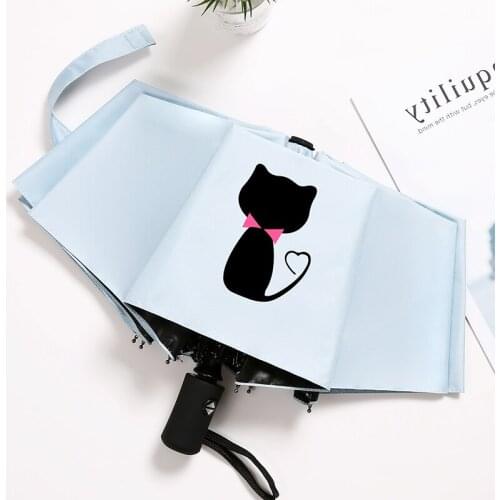 Rain and sun dual-purpose sun umbrella automatic folding sun umbrella sun protection UV protection three fold cartoon cute