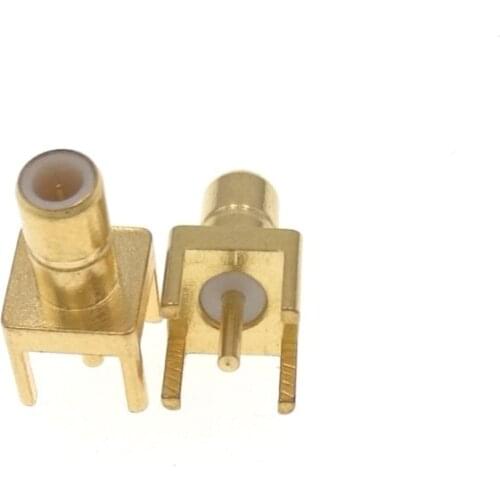 10pcs SMB Male RF Coaxial Adapter 4 Pins Square Stand Connector PCB Panel Mount Plug Jack Connector